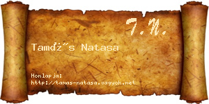 Tamás Natasa névjegykártya