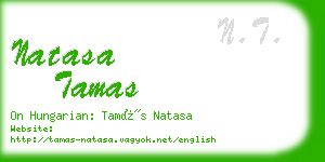 natasa tamas business card